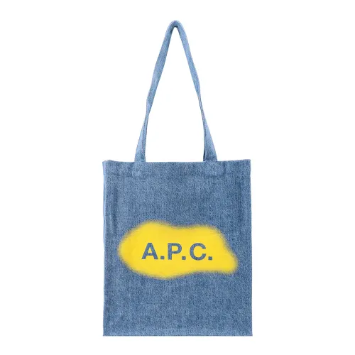 A.p.c. , Denim Logo Shoulder Bag Blue ,Blue male, Sizes: ONE SIZE