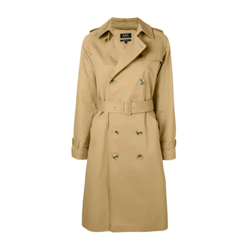 A.p.c. , Greta Belted Trench Coat ,Beige female, Sizes: