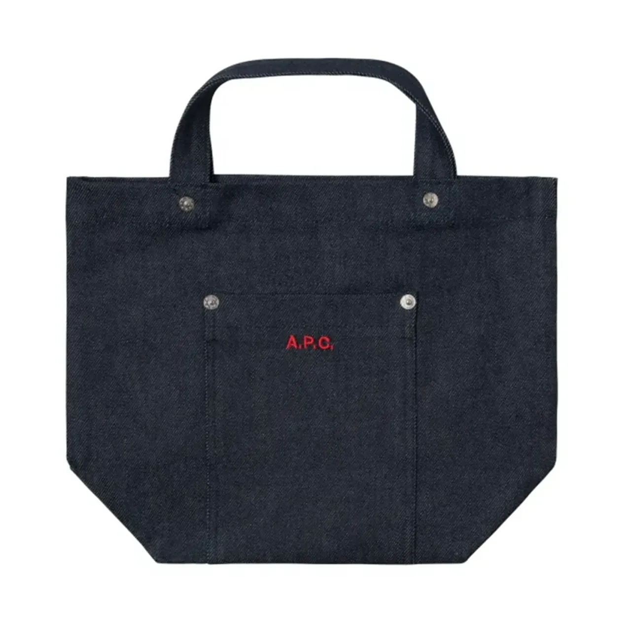 A.p.c. , Indigo Denim Tote Bag with Red Hearts ,Black female, Sizes: ONE SIZE