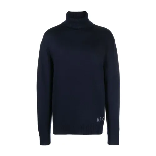 A.p.c. , Mens Clothing Sweatshirts Blue Aw23 ,Blue male, Sizes: