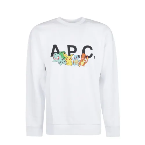 A.p.c. , Pokémon logo-print cotton sweatshirt ,White male, Sizes: