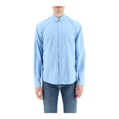 A.p.c. , Poplin richie shirt ,Blue male, Sizes: