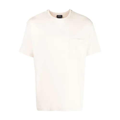 A.p.c. , Τ-shirt with chest pocket ,Beige male, Sizes:
