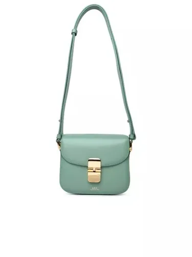 A.P.C. Shopping Bags - Grace' Mini Crossbody Bag In Green Leather - green - Shopping Bags for ladies