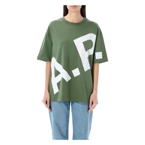 A.p.c. , T-Shirts ,Green female, Sizes: