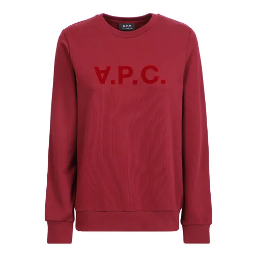 A.p.c. , Trendy Bordeaux Sweatshirt for Women ,Red female, Sizes: