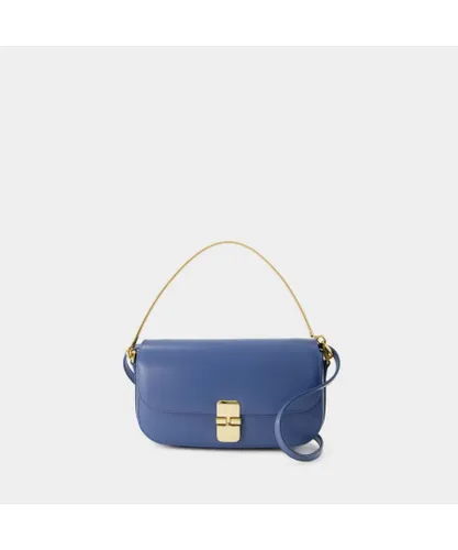 A.P.C. Womens Grace Chaine Clutch - - Leather - Ocean Blue Calfskin - One Size