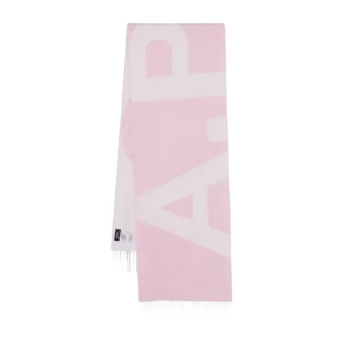 A.p.c. , Wool Blend Fringed Scarf ,Pink female, Sizes: ONE
