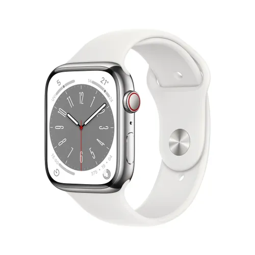 Apple Watch Series 8 GPS + Cellular, 45mm, Stainless Steel, Regular - Silver - Unisex