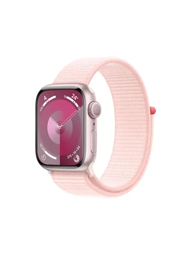 Apple Watch Series 9 GPS, 41mm, Aluminium Case, Sport Loop, One Size - Pink/Light Pink - Unisex