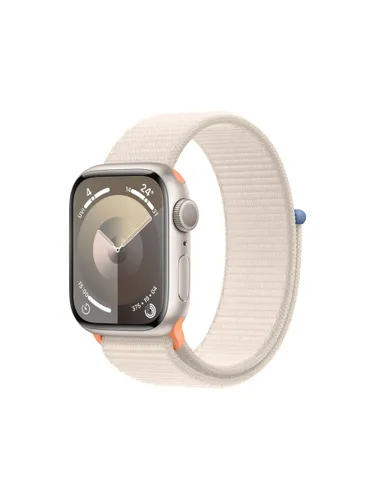 Apple Watch Series 9 GPS, 41mm, Aluminium Case, Sport Loop, One Size - Starlight - Unisex