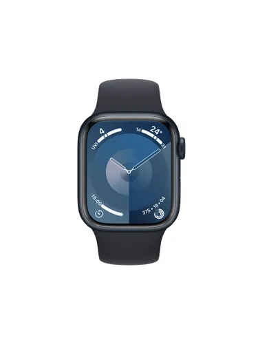 Apple Watch Series 9 GPS, 45mm, Aluminium Case, Sport Band, Small-Medium - Midnight - Unisex