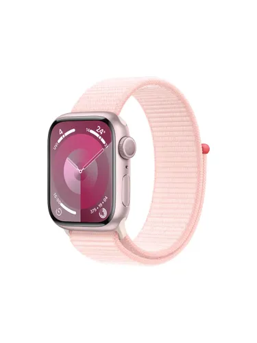 Apple Watch Series 9 GPS, 45mm, Aluminium Case, Sport Loop, One Size - Pink/Light Pink - Unisex
