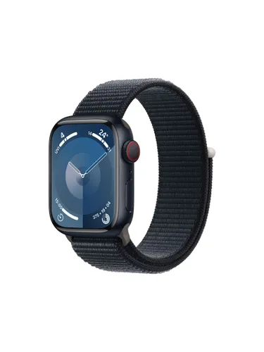 Apple Watch Series 9 GPS + Cellular, 41mm, Aluminium Case, Sport Loop, One Size - Midnight - Unisex