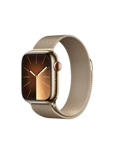 Apple Watch Series 9 GPS + Cellular, 41mm, Stainless Steel Case, Milanese Loop - Gold - Unisex