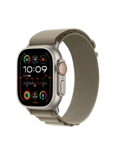 Apple Watch Ultra 2 GPS + Cellular, 49mm Titanium Case with Alpine Loop, Large - Olive - Unisex
