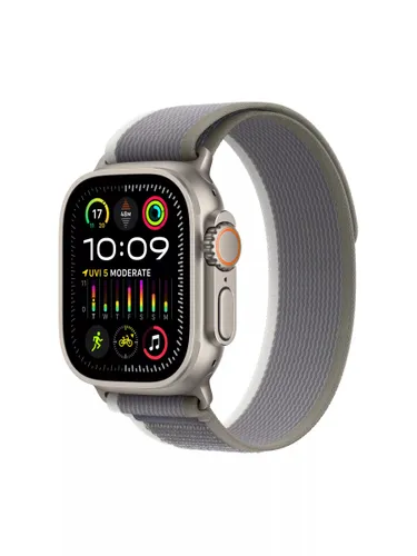 Apple Watch Ultra 2 GPS + Cellular, 49mm Titanium Case with Trail Loop, Medium-Large - Green/Grey - Unisex