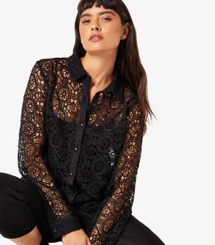 Apricot Black Lace Shirt New Look
