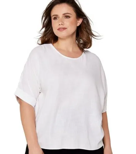 Apricot Curves White Textured Short Sleeve Top New Look