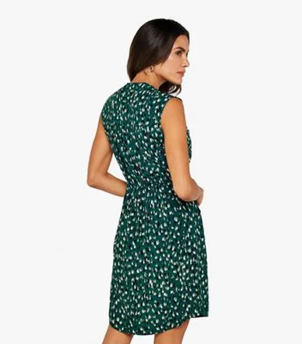 Apricot Green Abstract Zip Mini Dress New Look