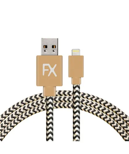 Aquarius 3m Phone Lightning Nylon USB Wire Braided Cable, Tiger - Yellow - One Size