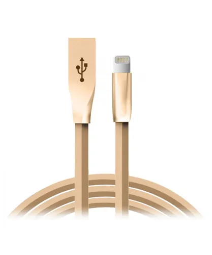 Aquarius Spring Zinc Alloy Lightning to USB Sync and Charge Cable - Gold - One Size