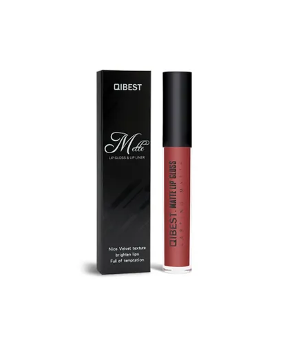 Aquarius Womens Qibest Double Pack Matt Liquid Lip Gloss and Lip Pencil Liner Kit, Dark Red - One Size