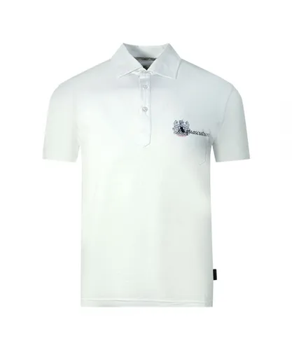 Aquascutum Mens Aldis Brand London Logo White Polo Shirt