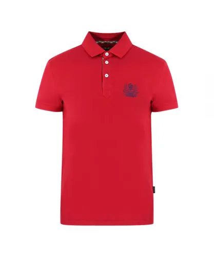 Aquascutum Mens Aldis Red Polo Shirt Cotton