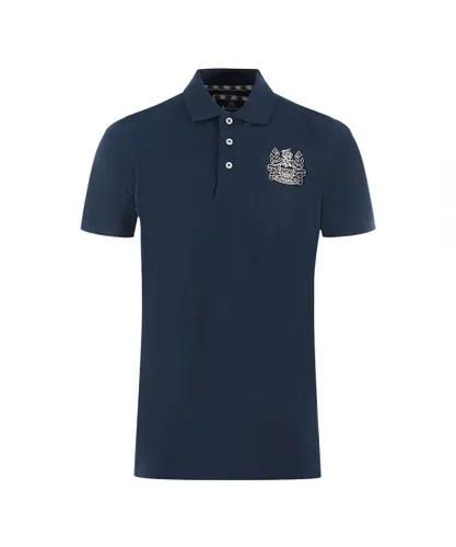 Aquascutum Mens Branded Sleeve Navy Blue Polo Shirt