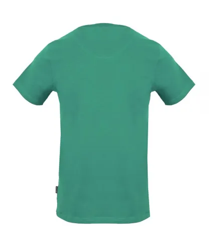 Aquascutum Mens Check Box Logo Green T-Shirt Cotton