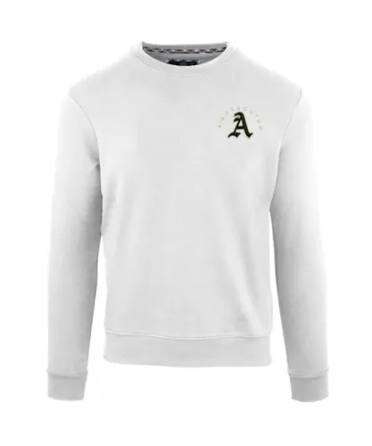 Aquascutum Mens Embossed A Logo White Sweatshirt
