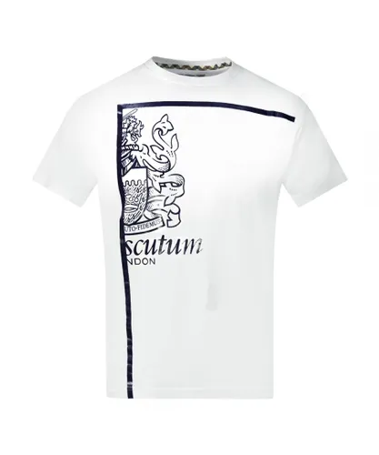 Aquascutum Mens Framed Logo White T-Shirt