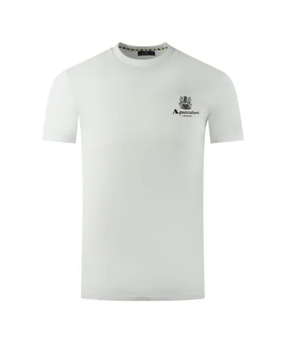 Aquascutum Mens London Aldis Brand Logo On Chest White T-Shirt