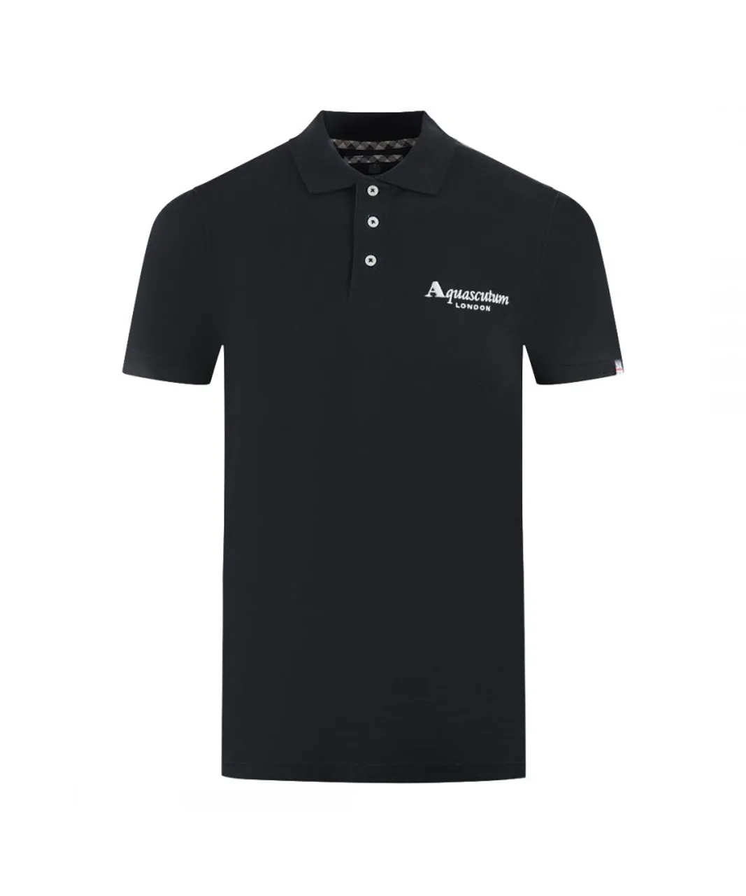 Aquascutum Mens London Classic Black Polo Shirt