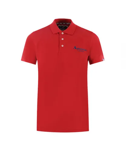Aquascutum Mens London Classic Red Polo Shirt