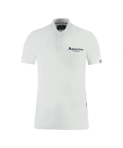Aquascutum Mens London Classic White Polo Shirt