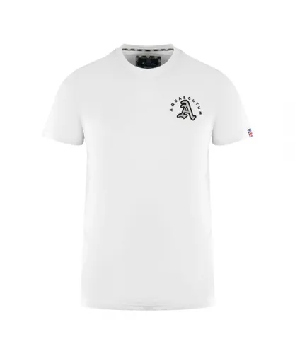 Aquascutum Mens London Embroidered A Logo White T-Shirt