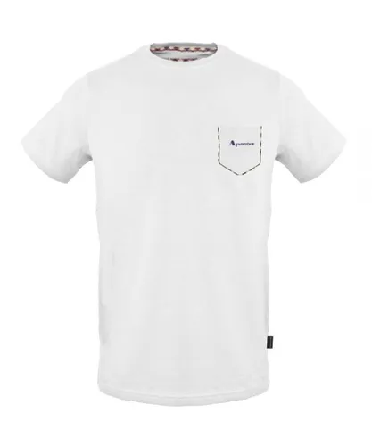 Aquascutum Mens T-Shirt in White Cotton