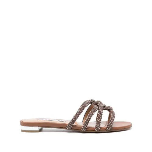 Aquazzura , Brown Leather Women`s Sandals Ss23 ,Brown female, Sizes: