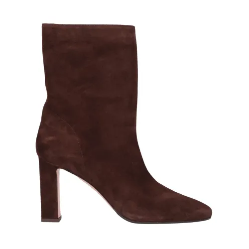 Aquazzura , Classic ankle boots Manzoni 85 suede leather ,Brown female, Sizes: