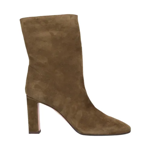 Aquazzura , Classic ankle boots Manzoni 85 suede leather ,Green female, Sizes: