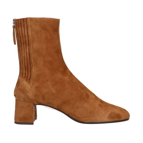 Aquazzura , Classic ankle boots Saint Honore 50 Suede leather ,Beige female, Sizes: