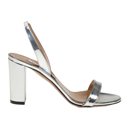 Aquazzura , Mirrored Silver High Heel Sandals ,Gray female, Sizes: