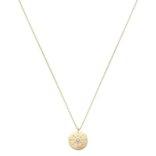 Argento Gold Opal Crystal Disc Necklace - Gold