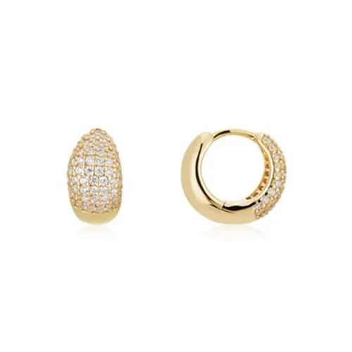 Argento Recycled Gold Chunky Crystal Orb Hoop Earrings - Gold