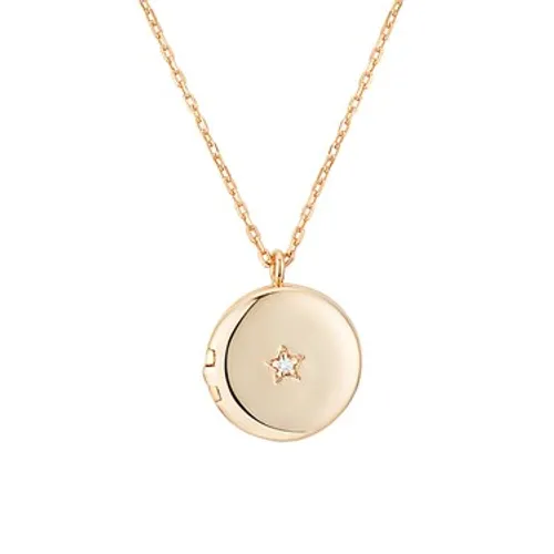 Argento Recycled Gold Crystal Star Locket Necklace - 50cm