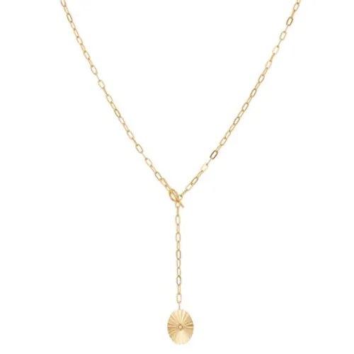 Argento Recycled Gold Sunburst Oval Necklace - 47cm