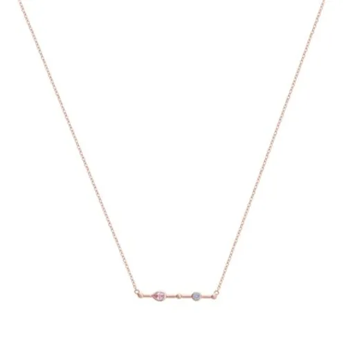 Argento Rose Gold Multi Crystal Bar Necklace - Rose Gold