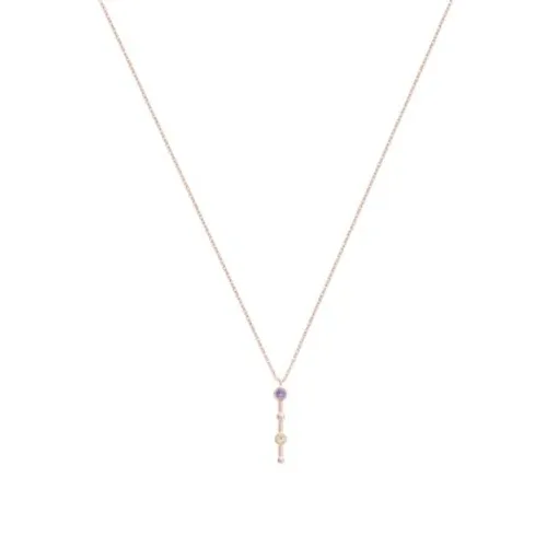 Argento Rose Gold Multi Crystal Drop Necklace - Rose Gold
